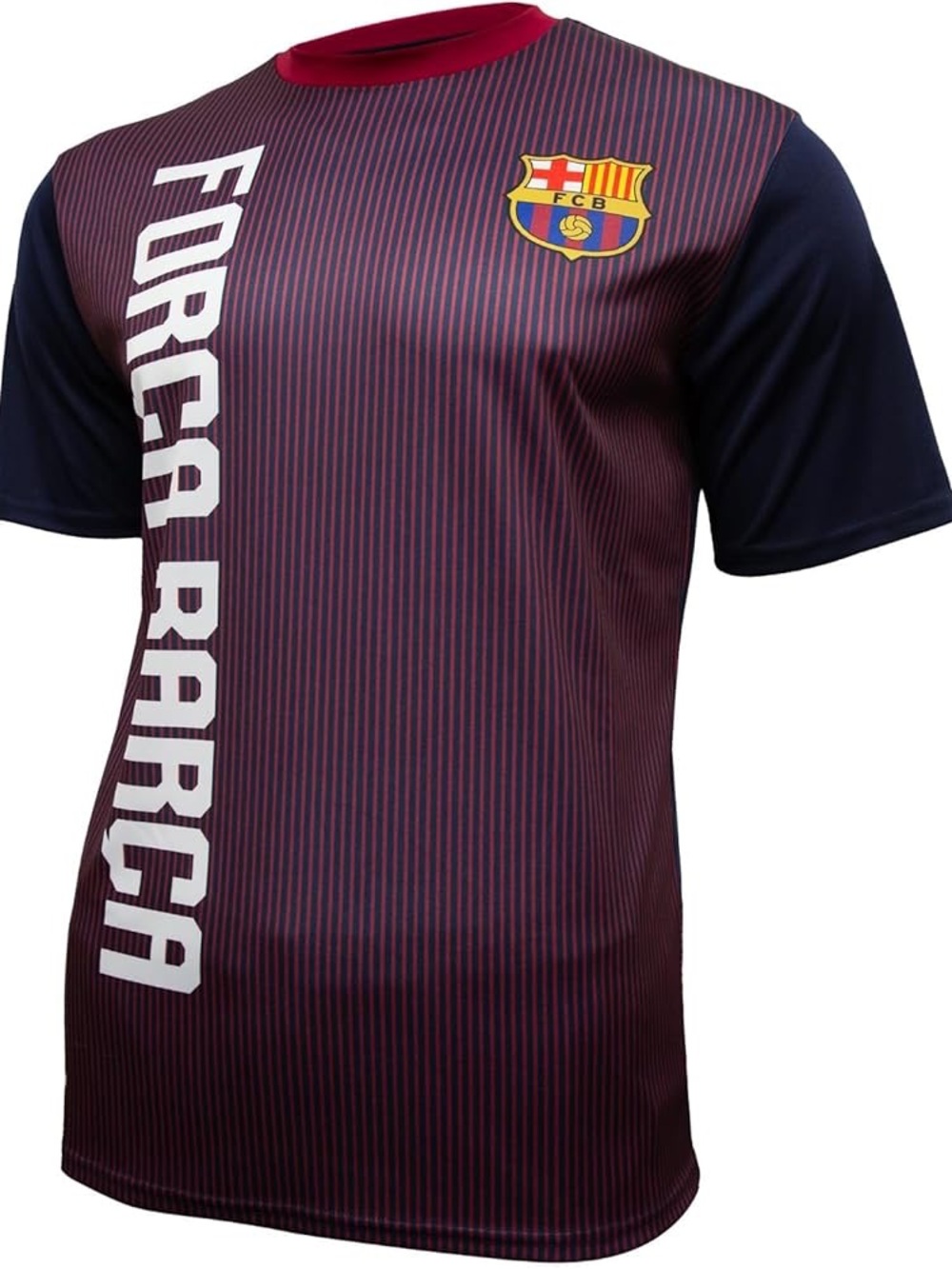 Men's Maroon and Navy FC Barcelona Short Sleeve Jersey